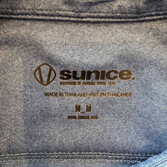 Sunice Blue and Green lined Short Sleeve 1/4 button up collard shirt Unisex - Picture 7 of 11